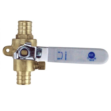 APOLLO PEX 3/4 in. Brass PEX Barb Ball Valve with Drain and Mounting Pad APXV34WD